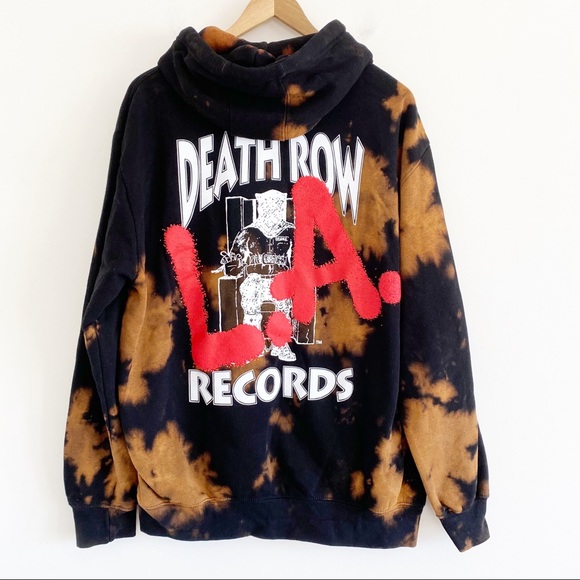 Urban Outfitters Death Row Records Bleach Tie-dye Hoodie Sweatshirt - Picture 4 of 6